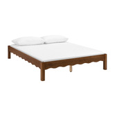 Temple &amp; Webster Evelyn Wavy Pine Wood Bed Base