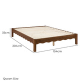 Temple &amp; Webster Evelyn Wavy Pine Wood Bed Base