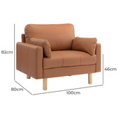 Temple &amp; Webster Tan Oslo Upholstered Armchair