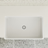 Temple &amp; Webster Bowral 760mm Single Fireclay Farmhouse Sink
