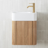 Temple &amp; Webster Nomad 460mm Natural Wall Hung Single Vanity