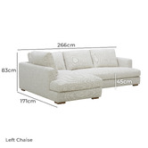 Temple &amp; Webster Haven 4 Seater Upholstered Sofa with Chaise