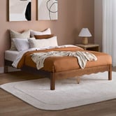 Temple &amp; Webster Evelyn Wavy Pine Wood Bed Base