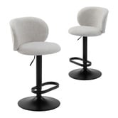 Temple &amp; Webster Noel  Boucle Adjustable Bar Stools