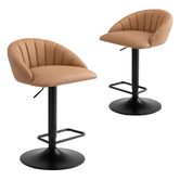 Temple &amp; Webster Houston Faux Leather Adjustable Bar Stools