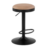 Temple &amp; Webster Clem Faux Leather Adjustable Bar Stools