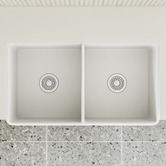 Temple &amp; Webster Bowral 830mm Double Fireclay Kitchen Sink