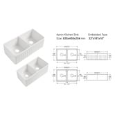 Temple &amp; Webster Bowral 830mm Double Fireclay Kitchen Sink