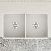 Temple &amp; Webster Bowral 830mm Double Fireclay Kitchen Sink