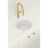 Temple &amp; Webster Bowral 460mm Single Fireclay Round Kitchen Sink