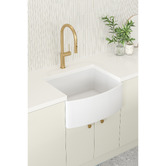 Temple &amp; Webster Bowral Curve 610mm Large Single Fireclay Farmhouse Sink