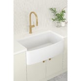 Temple &amp; Webster Bowral Curve 835mm Extra Large Single Fireclay Farmhouse Sink