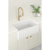 Temple &amp; Webster Bowral 760mm Single Fireclay Farmhouse Sink