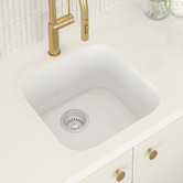 Temple &amp; Webster Bowral 483mm Single Fireclay Square Kitchen Sink