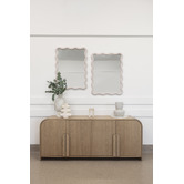 Temple &amp; Webster 170cm Florence Premium 4 Door Oak Wood Sideboard