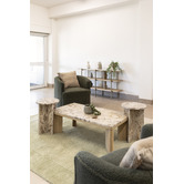 Temple &amp; Webster Misha Rectangle Mango Wood &amp; Marble Coffee Table