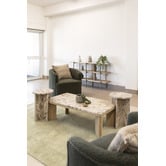 Temple &amp; Webster Misha Rectangular Mango Wood &amp; Marble Coffee Table