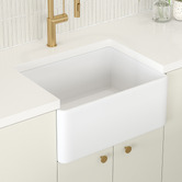 Temple &amp; Webster Bowral 610mm Single Fireclay Kitchen Sink
