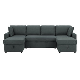 Temple &amp; Webster Darcy 4 Seater Storage Sofa Bed with Double Chaise