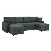 Temple &amp; Webster Darcy 4 Seater Storage Sofa Bed with Double Chaise