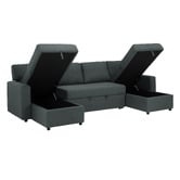 Temple &amp; Webster Darcy 4 Seater Storage Sofa Bed with Double Chaise