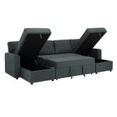 Temple &amp; Webster Darcy 4 Seater Storage Sofa Bed with Double Chaise