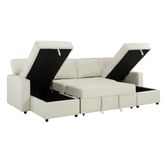 Temple &amp; Webster Darcy 4 Seater Storage Sofa Bed with Double Chaise