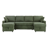 Temple &amp; Webster Darcy 4 Seater Storage Sofa Bed with Double Chaise