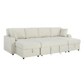 Temple &amp; Webster Darcy 4 Seater Storage Sofa Bed with Double Chaise