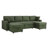 Temple &amp; Webster Darcy 4 Seater Storage Sofa Bed with Double Chaise