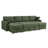 Temple &amp; Webster Darcy 4 Seater Storage Sofa Bed with Double Chaise