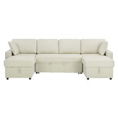 Temple &amp; Webster Darcy 4 Seater Storage Sofa Bed with Double Chaise