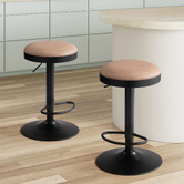 Temple &amp; Webster Clem Faux Leather Adjustable Bar Stools