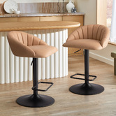Temple &amp; Webster Houston Faux Leather Adjustable Bar Stools