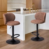 Temple &amp; Webster Noel  Boucle Adjustable Bar Stools