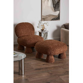 Temple &amp; Webster Caramel Barney Boucle Accent Chair