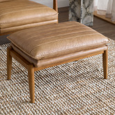 Temple &amp; Webster Aldric Genuine Leather Ottoman