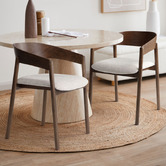 Temple &amp; Webster Mattia Curved Back Solid Beech Wood Dining Chair