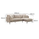 Temple &amp; Webster Natural Bellamy 3 Seater Sofa with Chaise