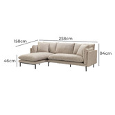 Temple &amp; Webster Natural Bellamy 3 Seater Sofa with Chaise