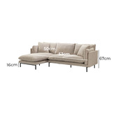 Temple &amp; Webster Natural Bellamy 3 Seater Sofa with Chaise