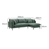 Temple &amp; Webster Ocean Green Bellamy 3 Seater Sofa with Chaise