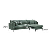 Temple &amp; Webster Ocean Green Bellamy 3 Seater Sofa with Chaise
