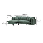 Temple &amp; Webster Ocean Green Bellamy 3 Seater Sofa with Chaise