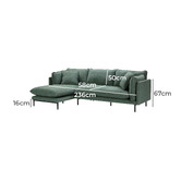Temple &amp; Webster Ocean Green Bellamy 3 Seater Sofa with Chaise