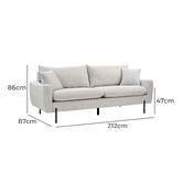 Temple &amp; Webster Natural Georgie 3 Seater Upholstered Sofa