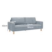 Temple &amp; Webster High-Performance 3 Seater Warwick Fabric Orson Sofa