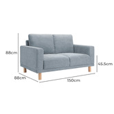 Temple &amp; Webster High-Performance 2 Seater Warwick Fabric Orson Sofa