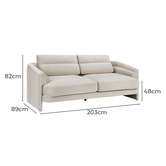 Temple &amp; Webster Giselle 3 Seater Velvet Sofa
