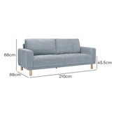 Temple &amp; Webster High-Performance 3 Seater Warwick Fabric Orson Sofa